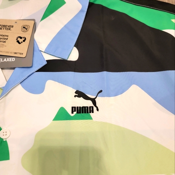 BRAND NEW Puma Worldwide AOP Button Up Shirt Men's Size XL - Picture 3 of 5